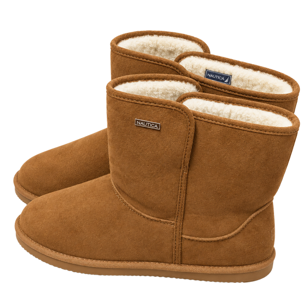 Nautica Bruton Youth Boots Size 5 Tan Faux Shearling