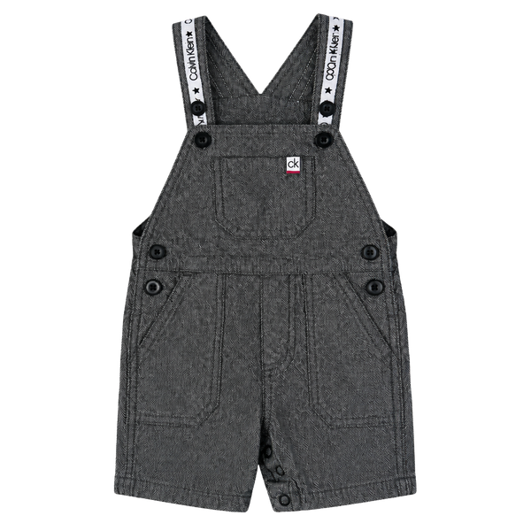 Calvin Klein 12M Toddler Overalls Shorts in Charcoal Gray