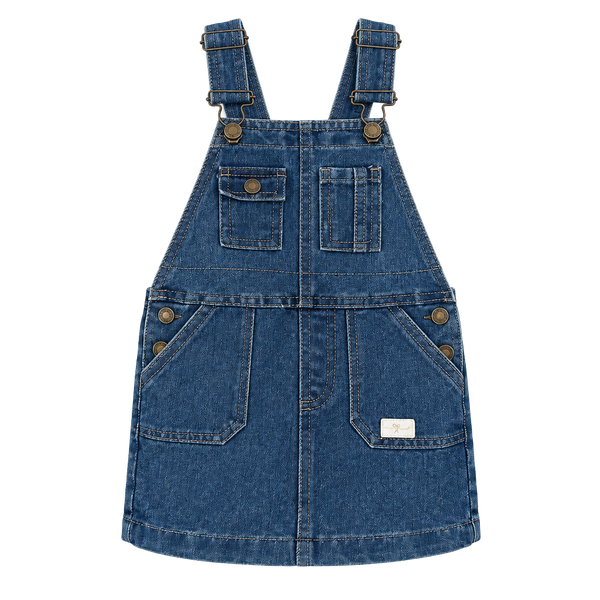 7 For All Mankind Blue Denim Overall Baby Dress 18M, Adjustable w/ Pockets