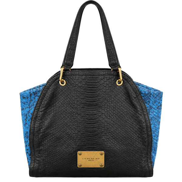 Liebeskind Berlin Black Blue Leather Shoulder Bag Tote