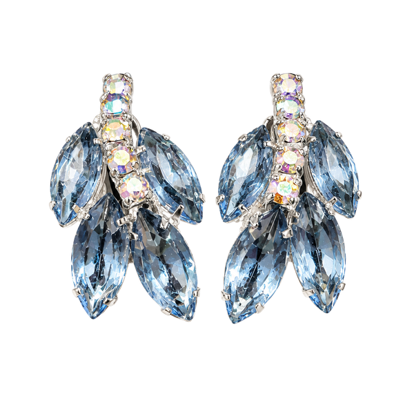 Vintage blue clip on earrings 