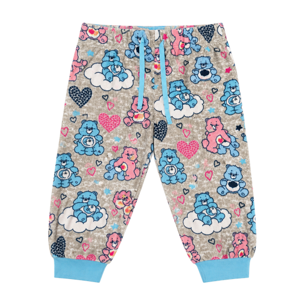 Care Bears Gray Print Fleece Cuffed Pajama Pants Size M 8-10
