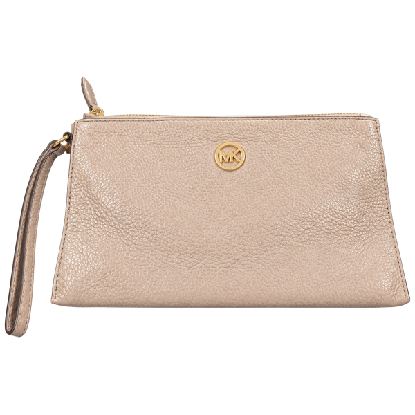 Michael Kors Leather Wristlet Taupe