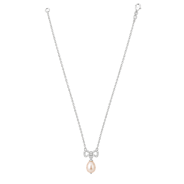 Honora Sterling Silver Pearl Bow Necklace