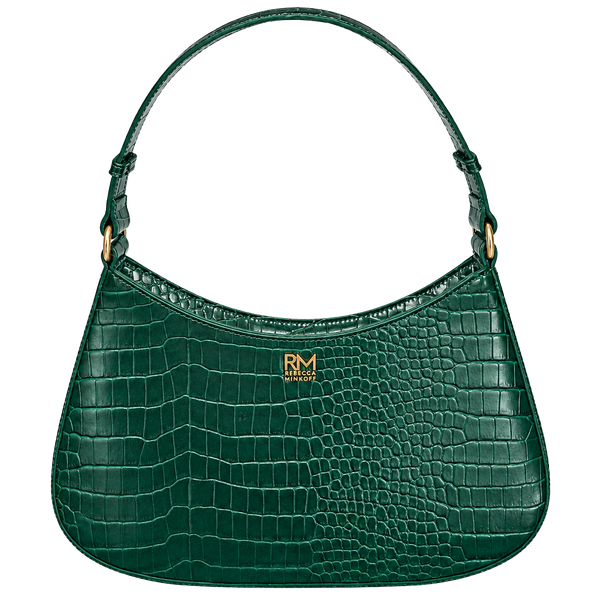 Rebecca Minkoff Green Croc Embossed Shoulder Bag
