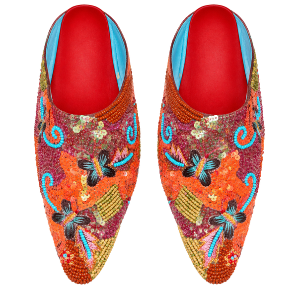 Very Vintage Bradley Levin style y2k Beaded Sequin Heels Mules size 37