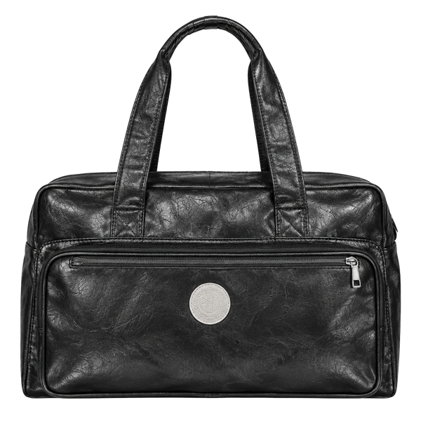 Vintage. rare Mazda Miata Special Edition Black Leather Weekender Duffle Bag