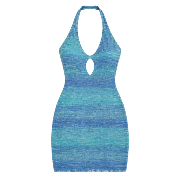 Mini gorgeous blue halter dress 