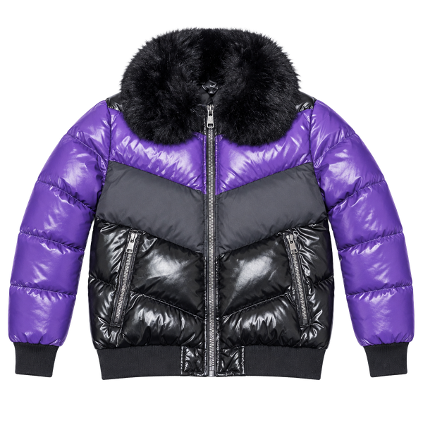 For Kids  Craig Sugar Hill Puffer Jacket Size S Purple Black