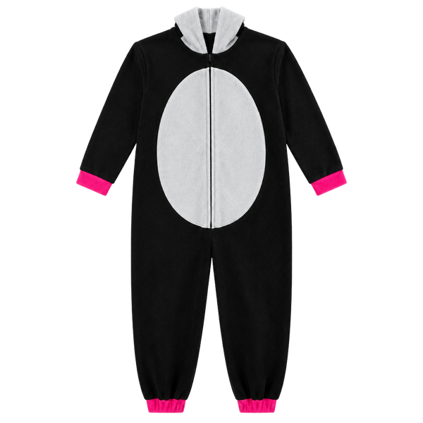 Cat & Jack Panda Onesie Size L (10/12) Black Fleece Sleepwear