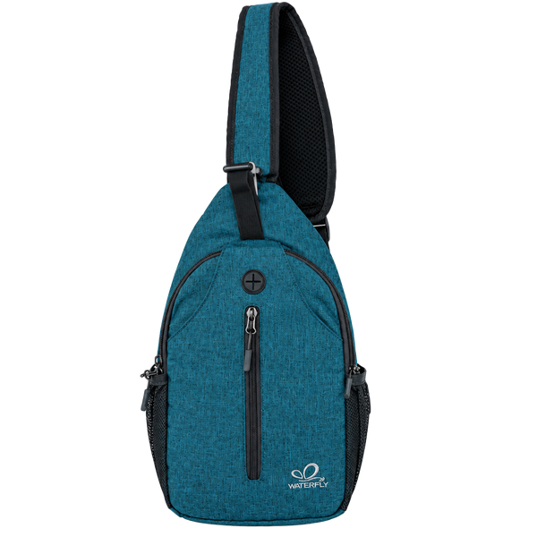 WATERFLY Crossbody Sling Backpack Teal Hiking Daypack