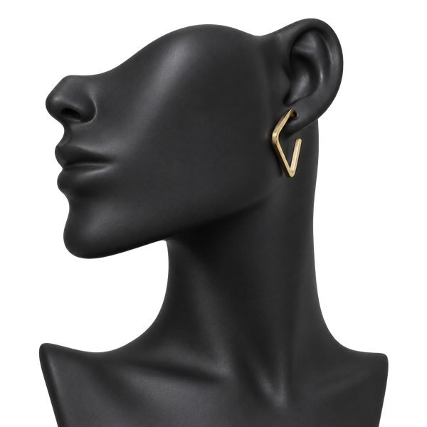 Gold Minimalist Triangle Hoop Earrings