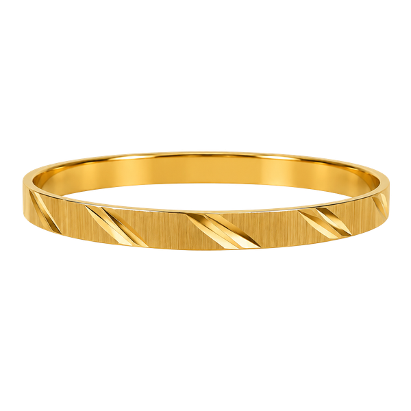 Monet Bangle Bracelet Gold Tone Etched Brushed Finish