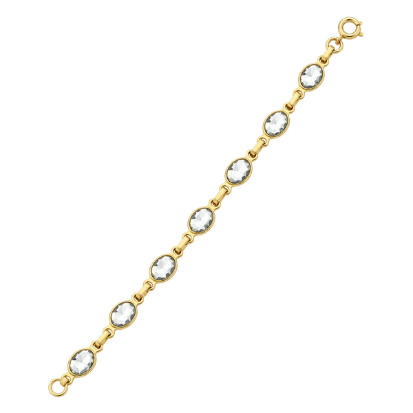 Vintage 1960s Victorian Revival Goldtone Black and White Cameo Bracelet 