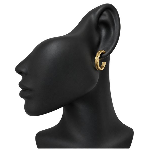 Gold Tone Hammered Pattern Small Hoop Earrings
