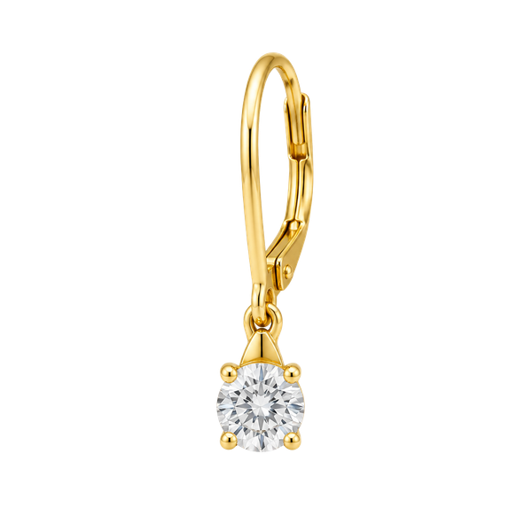 Estate 14K Gold Pear Cut Diamond Leverback Drop Earrings