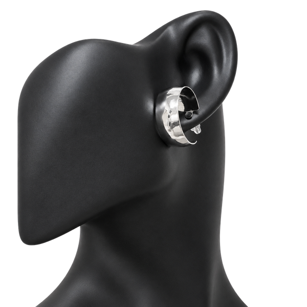 Unbranded Silver Wide Thick Hoop Earrings