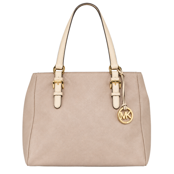 Michael Kors Leather Tote Bag Taupe Gold Hardware