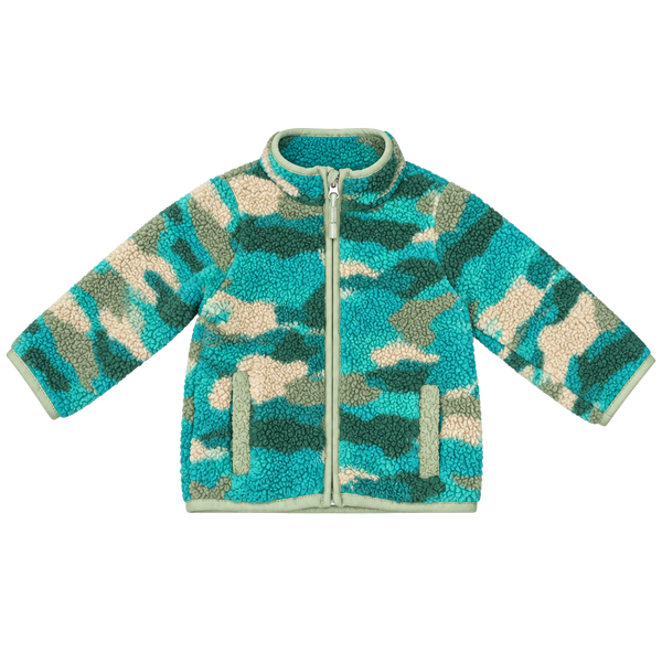 Cat & Jack Sherpa Fleece Jacket Size 12M Blue Camo Full Zip