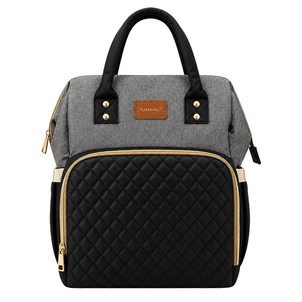Kasegin Diaper Bag Backpack with Changing Station Gray Black