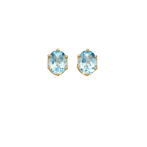 A. M. G. Sky Blue Topaz Earrings 5.500ct 925 Sterling Silver 10x8