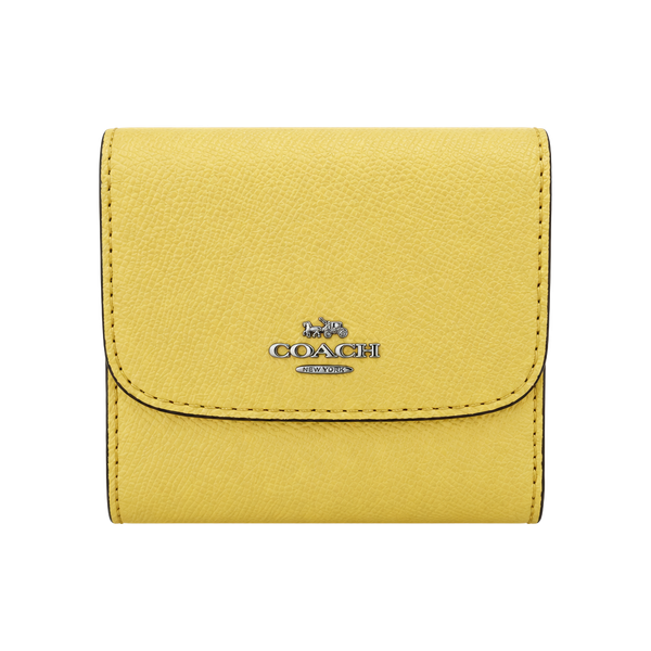 Coach Snap Wallet Retro Yellow Floral Leather Trifold F29930