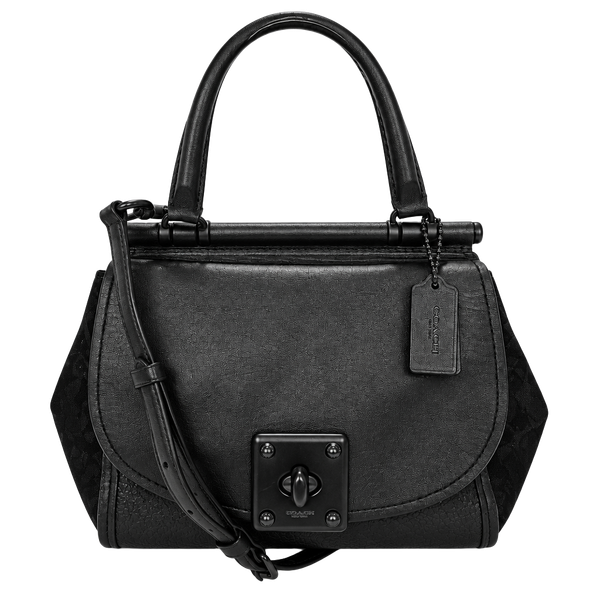 Coach Drifter Top-Handle Satchel Black Mixed Leather 38388