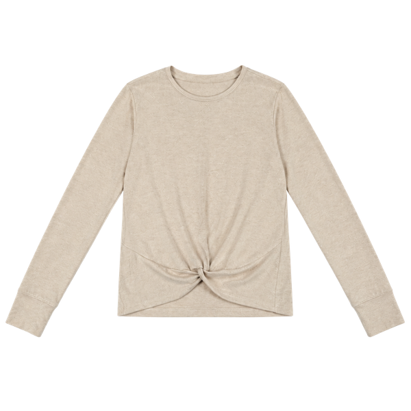 abercrombie kids Long Sleeve Twist-Front Top Size 11/12 Beige Knit