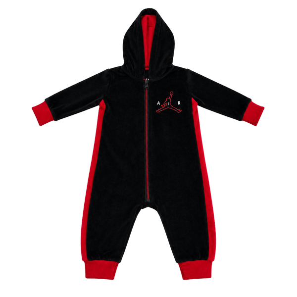 Jordan Velour Full Zip Coverall Size 6M Black Red