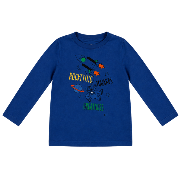 Garanimals Rocketing Towards Greatness Long Sleeve Shirt Size 3T Blue