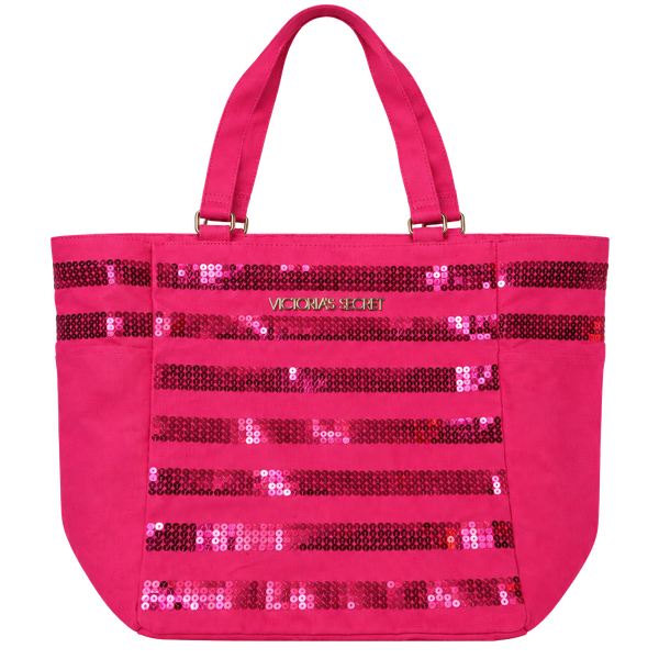 Victoria's Secret Pink Sequin Canvas Tote Bag