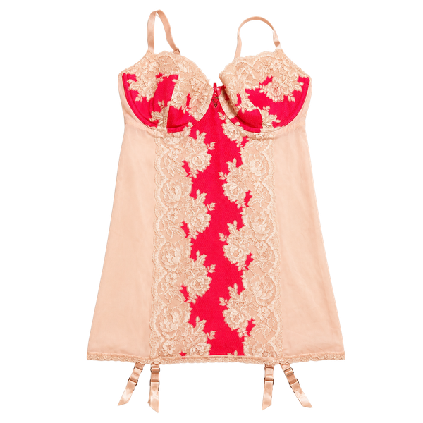 Victoria's Secret Lace Corset Teddy Size 36D Pink