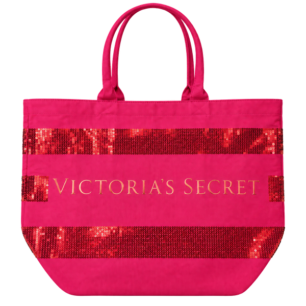Victoria's Secret Pink Sequin Canvas Tote Bag