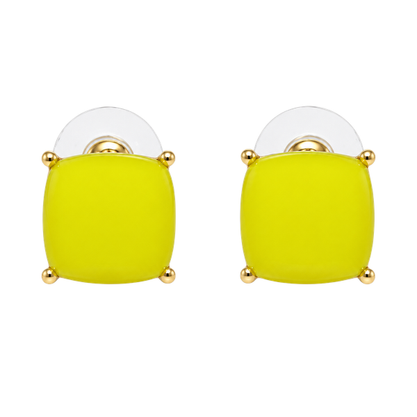 Gold Tone Square Post Earrings