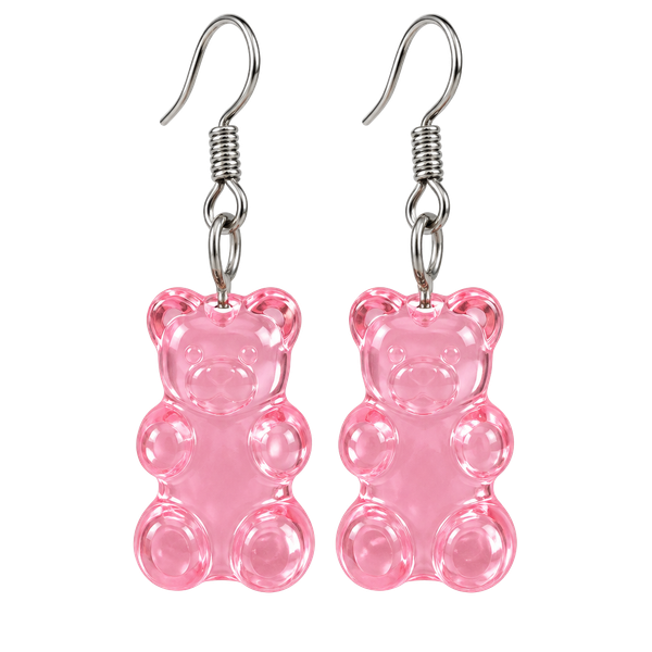 🧸 Light Pink Gummy Bear Dangle Earrings