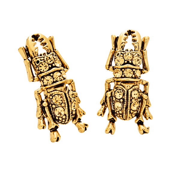 Gold & Bling Bettie Beatle Post Earrings
