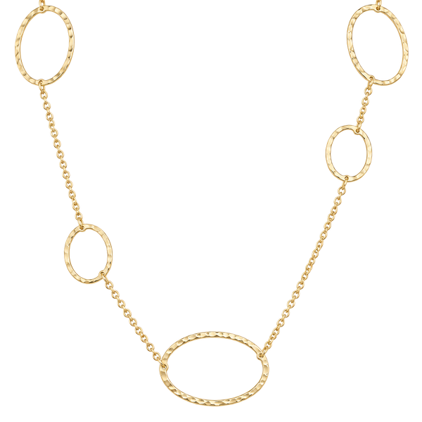 Gold Circle Station Chain Necklace