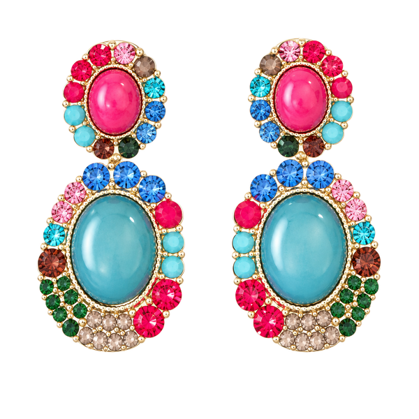 Amanda Multi Colored Drop Post Earrings