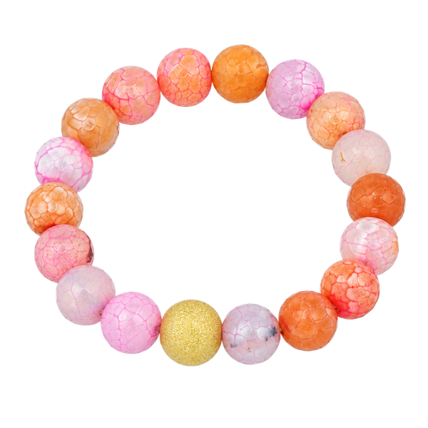 Pink & Orange Semi Precious Stone Bracelet