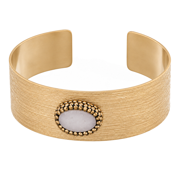 Gold & Topaz Stone Cuff Bracelet
