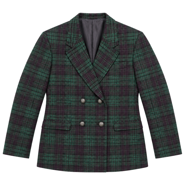 Custom Tailored Cricketeer Tartan Plaid Sport Coat Green Navy