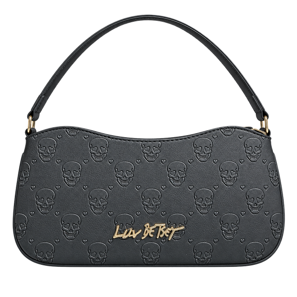 Luv Betsey Skull Crossbody Bag Black Faux Leather
