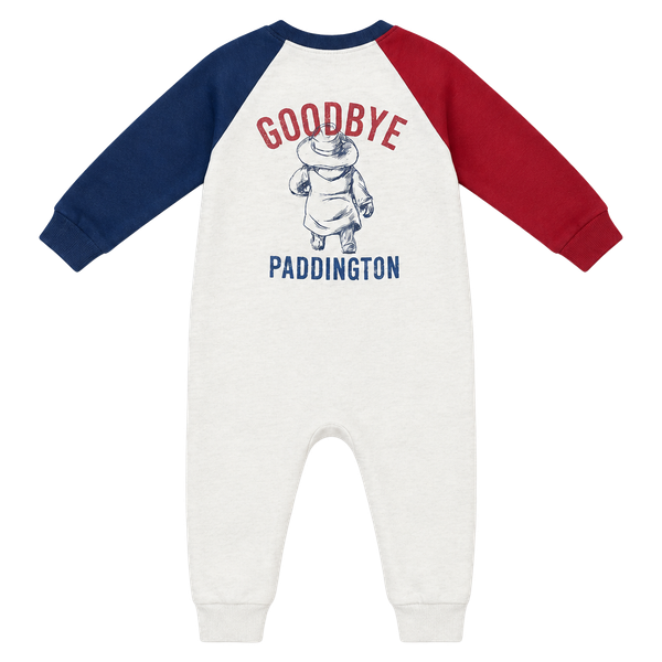 Baby Gap Paddington Goodbye Hello Romper 6-12 Months White Blue Red Raglan