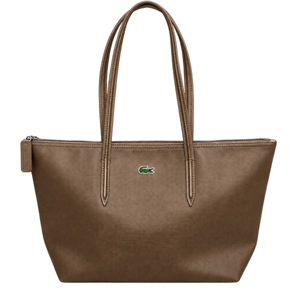 Lacoste L.12.12 Large Tote Bag Brown Synthetic Zip