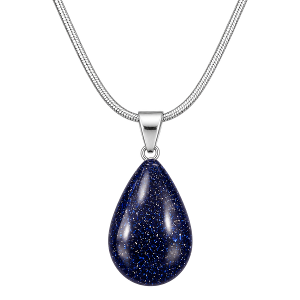 Blue Sandstone Pendant Necklace