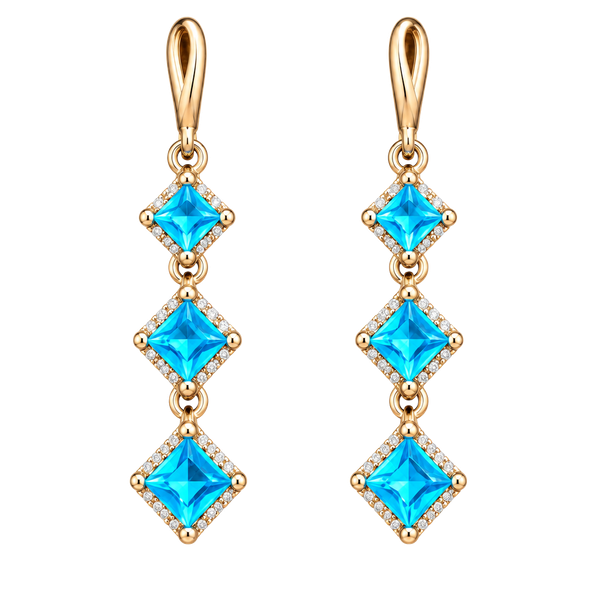 Blue Stone Dangle Earrings