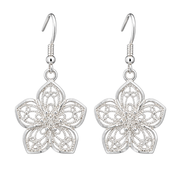 Flower Filigree Dangle Earrings