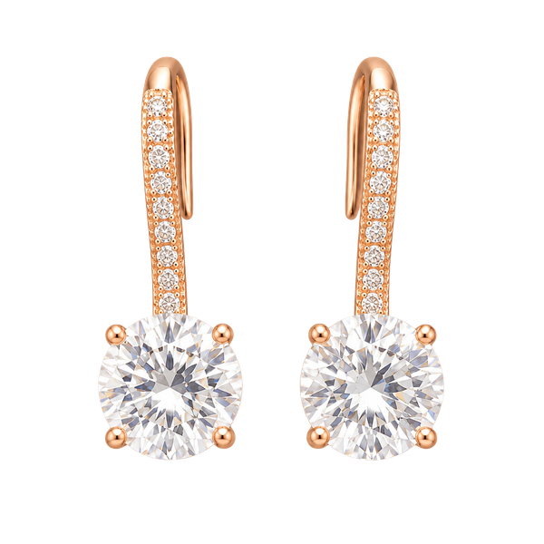 Rose Gold CZ Crystal Earrings
