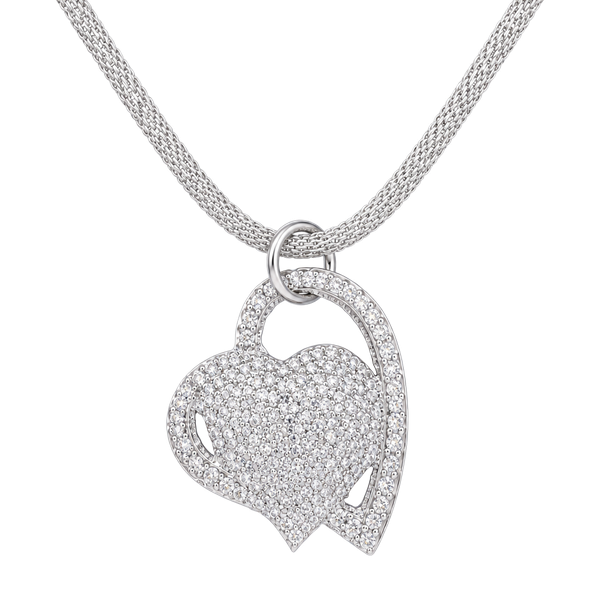 Double Heart Pendant Necklace