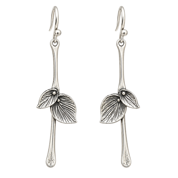 Generic Silver Leaf Dangle Earrings